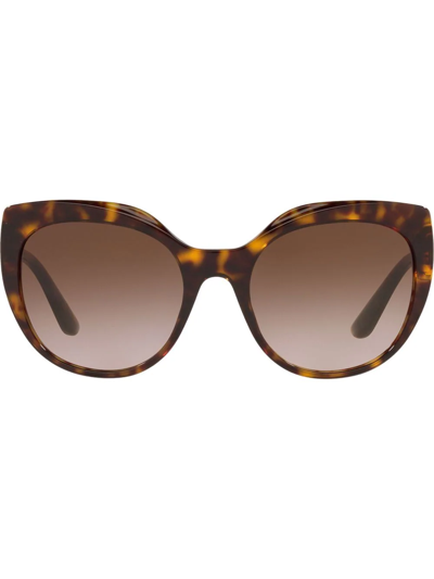 Dolce & Gabbana Tortoise Round-frame Sunglasses In Braun