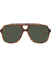 Dolce & Gabbana Dg4388 Pilot-frame Sunglasses In Havana