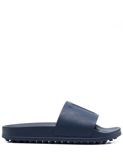 Tod's Men's 13k Logo-embossed Pool Slides In Blue