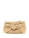 Anya Hindmarch Bow-detail Raffia Clutch Bag In Natural