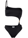 Versace Greca Cut-out Swimsuit In Schwarz