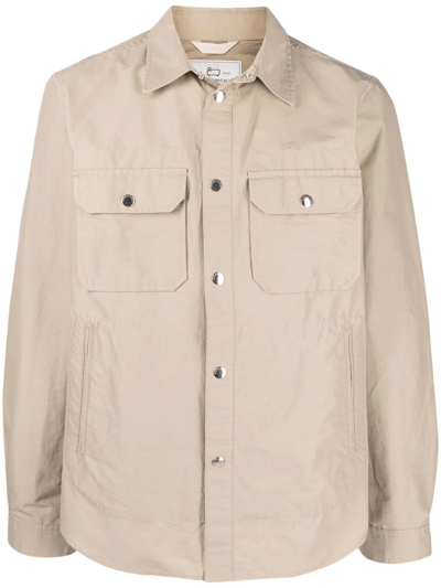 Woolrich Multi-pocket Cotton Shirt In Nude