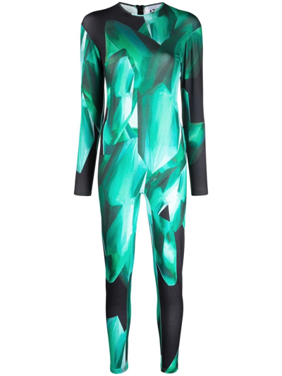 Atu Body Couture X Ioana Ciolacu Abstract-print Jumpsuit In Grün