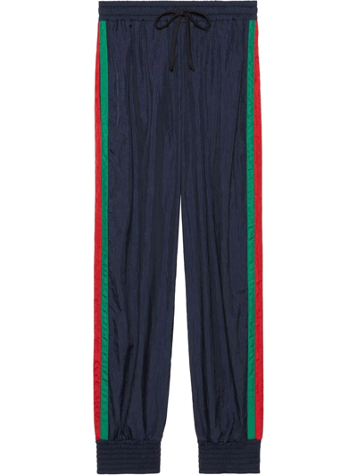 Gucci Stripe-detail Track Pants In Blau