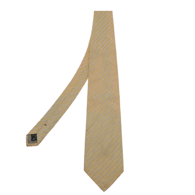 Pre-owned Ermenegildo Zegna Vintage Yellow Jacquard Silk Tie