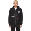 AAPE BY A BATHING APE BLACK LOGO PATCHED ZIP-UP SWEATER