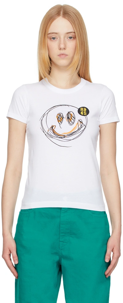 Raf Simons X Smiley Graphic-print Cotton T-shirt In White