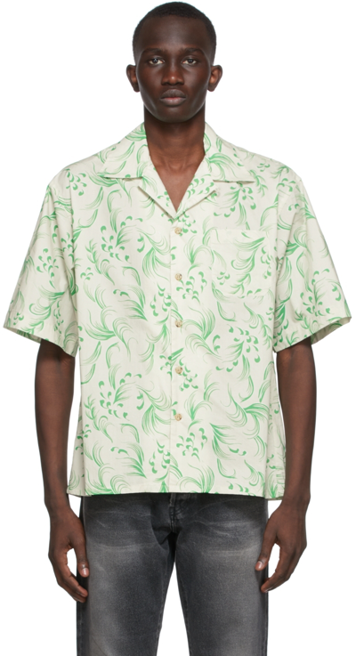 John Elliott Short Sleeve Button-up Camp Shirt In Green