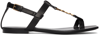 Saint Laurent Black Cassandra Flat Sandals