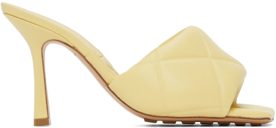 Bottega Veneta Off-white Quilted Embossed Lido Heeled Sandals In 9362 Moon Beam