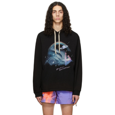 Double Rainbouu Black Couch Surf Crew Hoodie In Lunar Surf