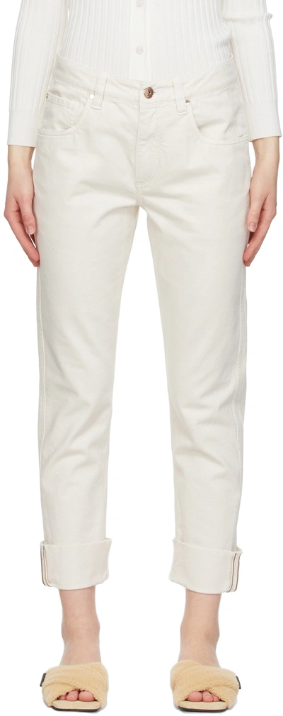 Brunello Cucinelli White Straight-leg Jeans | ModeSens