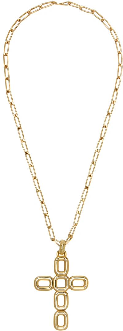 Laura Lombardi Gold Luciana Pendant Necklace In Brass