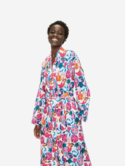 Derek Rose Women's Long Dressing Gown Ledbury 50 Cotton