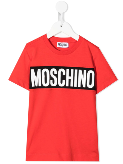 Moschino Kids' Logo-print T-shirt In Red