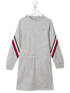 Tommy Hilfiger Junior Striped-trim Sweatshirt Dress In Grey