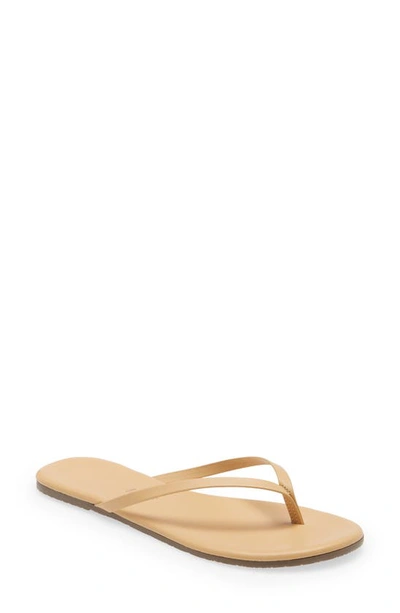 Tkees Foundations Matte Leather Flip-flop Sandals In Butternut