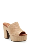 Jessica Simpson Women's Shelbie Block Heel Platform Mules Women's Shoes In Natural