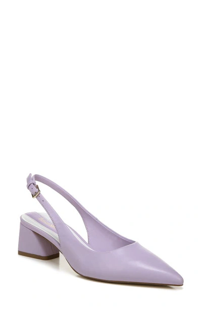 Franco Sarto Jacer Block Heel Leather Slingback Pump In Purple