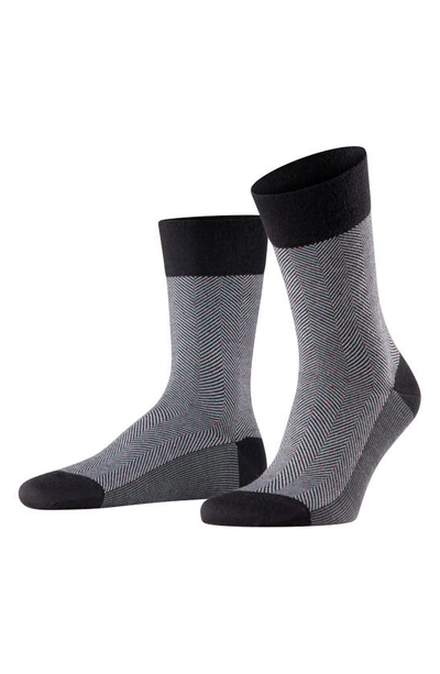 Falke Sensitive Herringbone Socks In Black