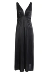 Natori Aphrodite Slinky Knit Nightgown In Black
