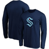 Fanatics Men's Deep Sea Blue Seattle Kraken Primary Logo Pullover Hoodie In Navy
