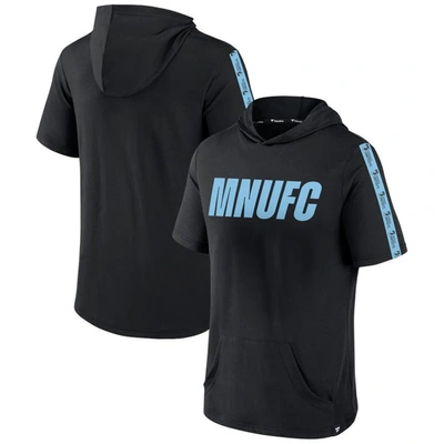 Fanatics Branded Black Minnesota United Fc Definitive Victory Short-sleeved Pullover Hoodie