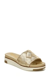 Sam Edelman Women's Adaley Woven Platform Sport Slides Women's Shoes In Gold Leaf Metallic