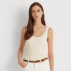 Ralph Lauren Cable-knit Sleeveless Sweater In White