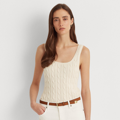 Ralph Lauren Cable-knit Sleeveless Sweater In White