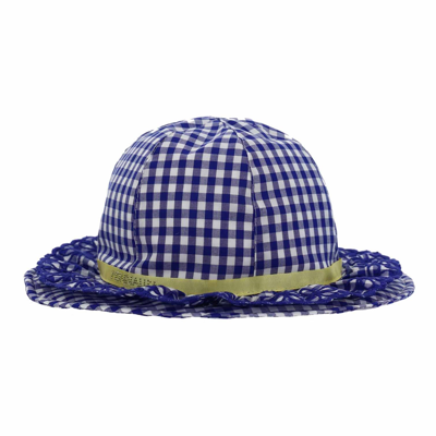 Monnalisa Kids' Gingham Sun Hat Blue