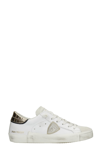 Philippe Model Prsx Low Woman In Veau Croco_blanc Or