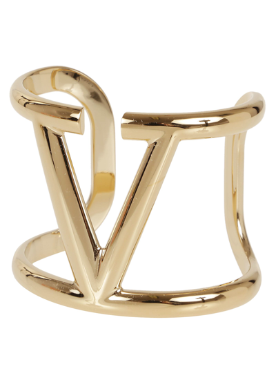 Valentino Garavani V Logo Signature Cuff Bracelet In Gold