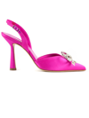 Aldo Castagna Fuchsia Satin Adele Pumps In Pink