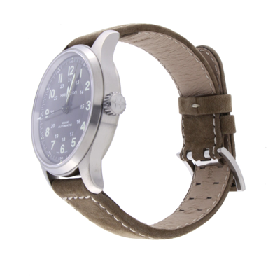 Hamilton Men's Swiss Automatic Khaki Field Brown Leather Strap Watch 42mm