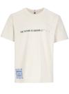 Mcq By Alexander Mcqueen Grow Up Manifesto Cream Cotton T-shirt In Beige