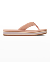 TORY BURCH 70S SUEDE FLATFORM THONG SANDALS