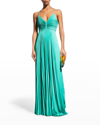 A.l.c Aries Pleated Open Back Dress In Viridian