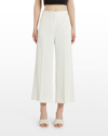 Marella Grace Cropped Wide-leg Trousers In White - 01