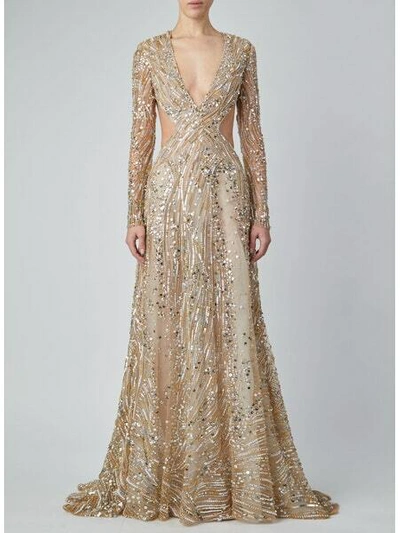 Elie Saab Gold Beaded Gown | ModeSens