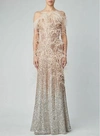 ELIE SAAB STRAPLESS SEQUIN AND FEATHER GOWN