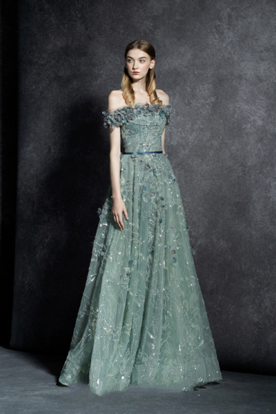 The Atelier Couture Camellia Off The Shoulders Gown