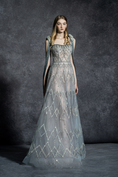 The Atelier Couture Dale Gray Embellished Gown
