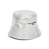 Stella Mccartney Vinyl Bucket Bag With Logo In Silver