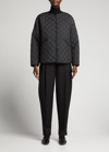 Totême Oversized Quilted Buttoned Jacket In Black 200
