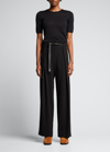 Totême Thin Cashmere Modal Tee Black In Black 200