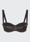 Dolce & Gabbana Stretch Silk Balconette Bra In Nero
