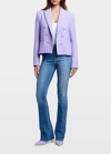 L Agence Brooke Double-breasted Crop Blazer In Lavender