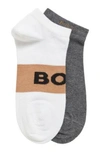 Hugo Boss Two-pack Of Ankle Socks In A Cotton Blend In White