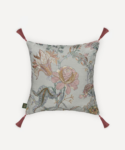House Of Hackney Artemis Medium Linen Tassel Cushion In Pistachio